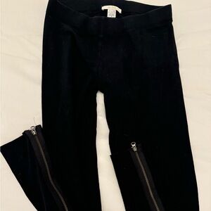 Cotton leggings with zipper detail